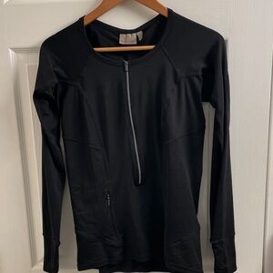 Athleta Women’s Black Long Sleeve Half Zip Athleisure Running Top Size Medium